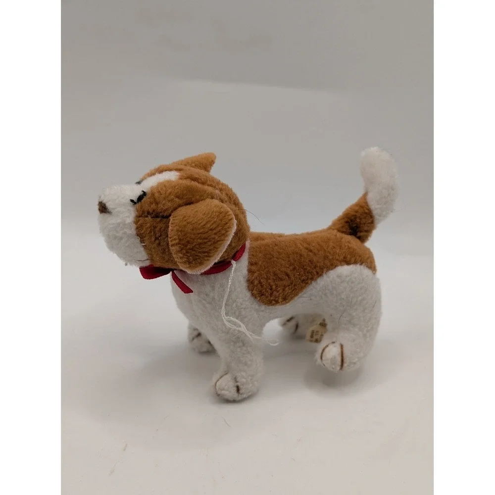 Vintage Applause Little‎ Loves Beagle Puppy Plush Dog Brown White Red Bow 52548
